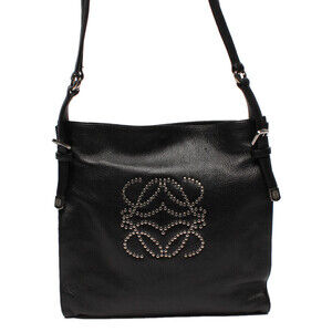 Loewe Anagram Leather shoulder bag Black